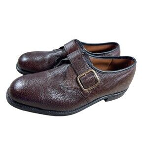 Knapp Brown Pebbled Steel Toe Monk Strap Dress Shoes 9 EE